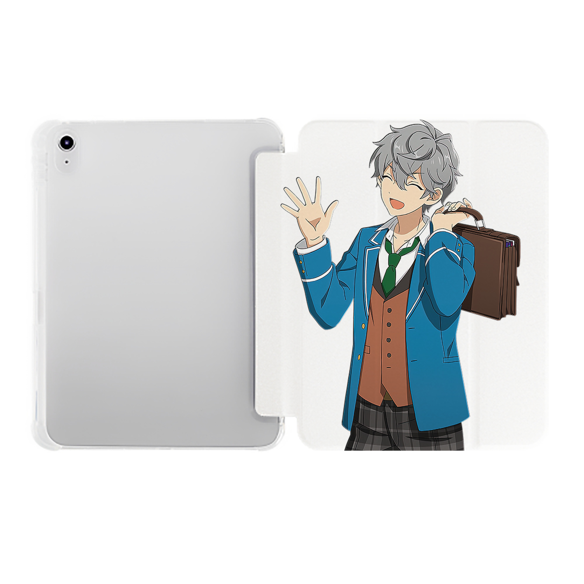（画像用） あんさんぶるスターズ! Ensemble Stars IPad ケース ペン収納付き 三つ折りスタンド PUレザー×シリコン 対応機種9.5/10.5/10.9インチ